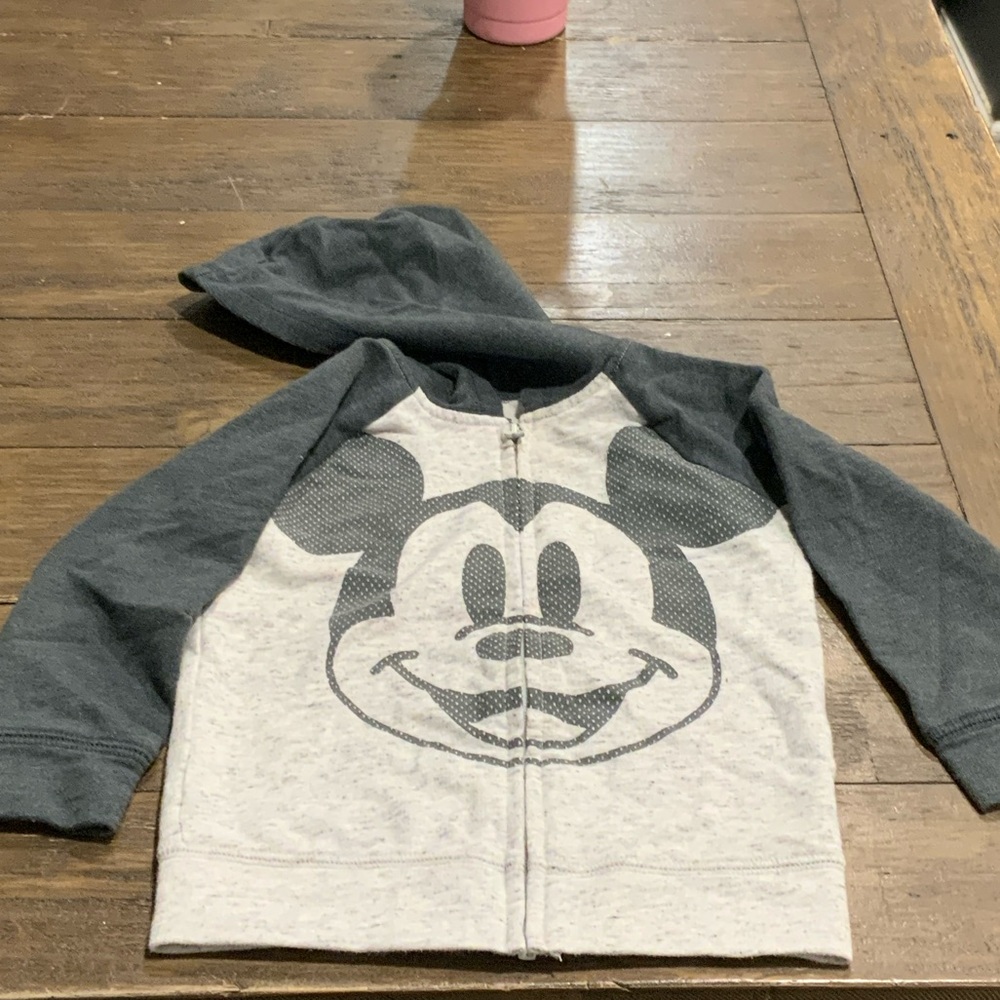 Disney Mickey Mouse Charcoal and Light Gray Kids Hoodie